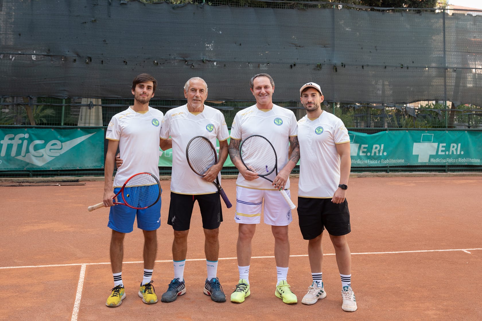 Staff della scuola di Tennis. Da sinistra, Simone Sabatino, Brenno Opipari, Luigi Di Lauro, Cristian De Bonis.jfif